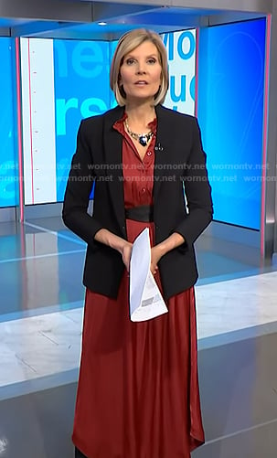 Kate's red dress and black blazer on NBC News Daily