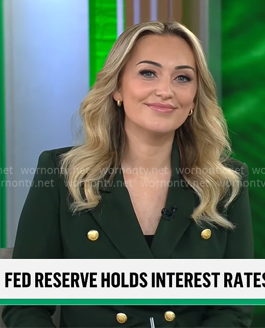 Kelly O'Grady's dark green blazer on CBS Mornings