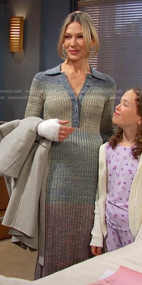 Kristen's marled ribbed polo dress on Days of our Lives