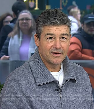 Kyle Chandler's grey quarter-zip sweater on Today