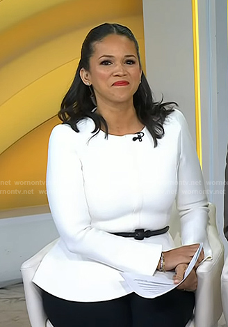 Laura's white peplum jacket on Today