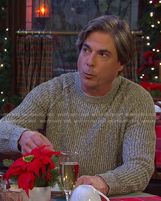 Lucas's green ribbed marled sweater on Days of our Lives