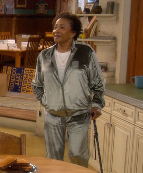 Lucretia's green plush tracksuit on The Upshaws