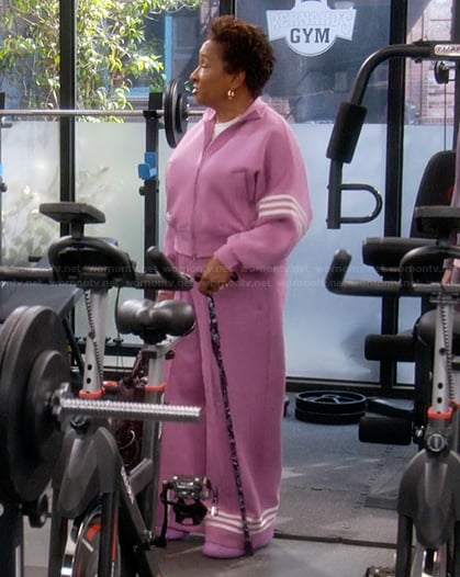 Lucretia's pink sweatshirt and pants on The Upshaws