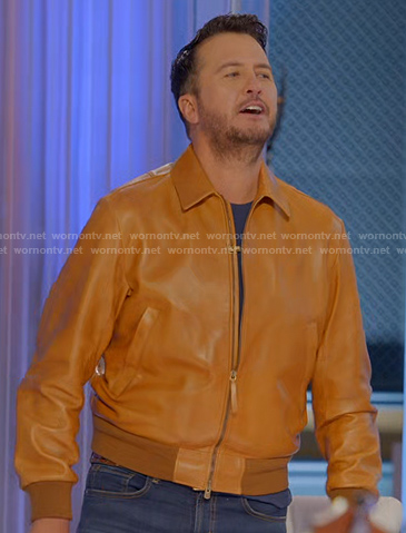 Luke's camel leather jacket on American Idol