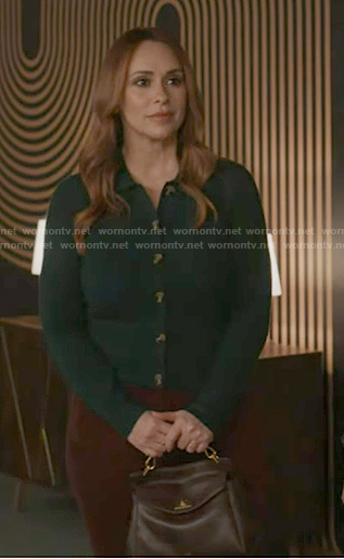 Maddie's green collared cardigan on 9-1-1