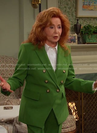 Maggie's green double breasted blazer and pants on Days of our Lives