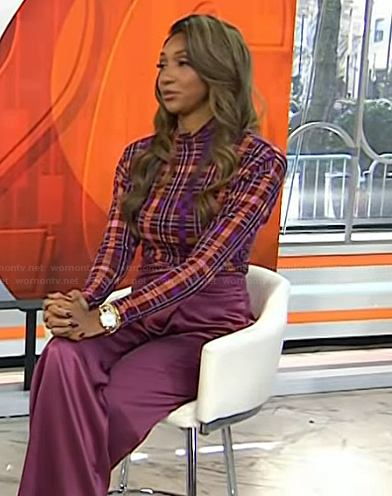Maria Taylor's plaid turtleneck top on Today