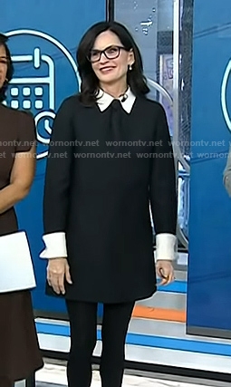 Mary Claire Haver's black contrast collar dress on Today
