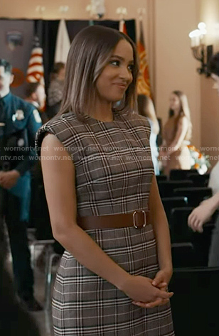 May's grey plaid dress on 9-1-1