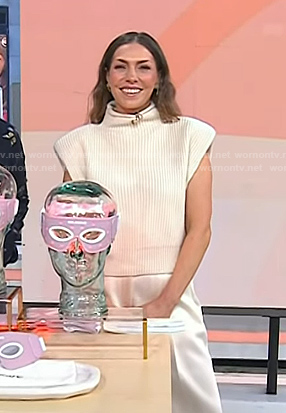 Melissa'a white turtleneck sweater on Today