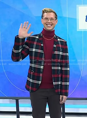 Misha Brown's navy plaid blazer on Today