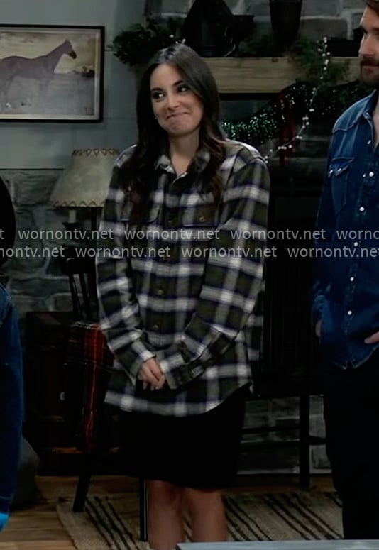 Molly's green plaid flannel shirt on General Hospital