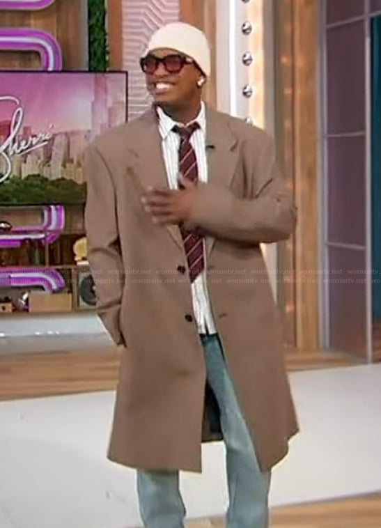 Ne-Yo's gingham check coat on Sherri