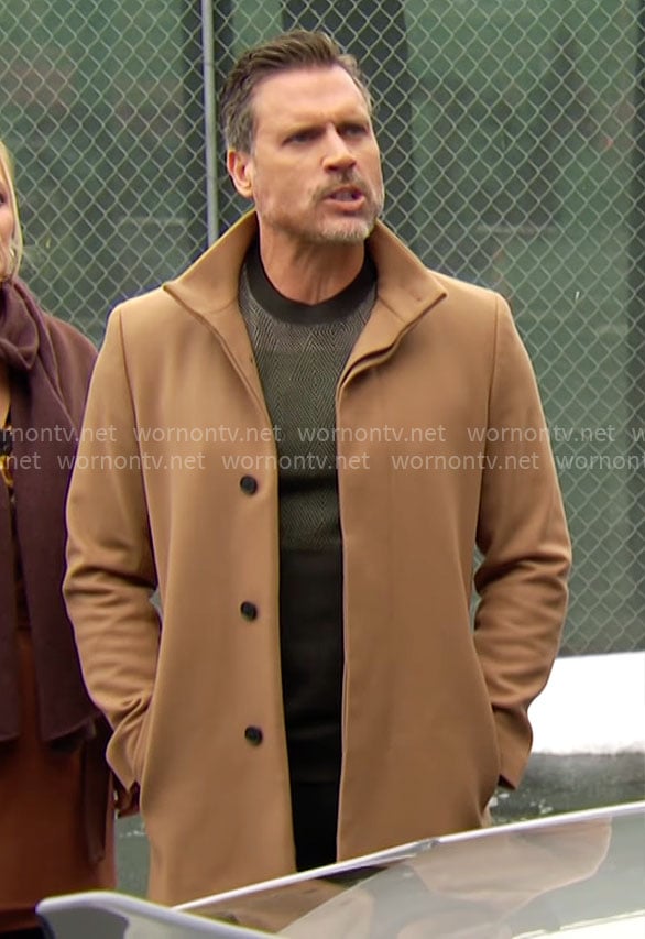 Nick's camel coat on The Young and the Restless