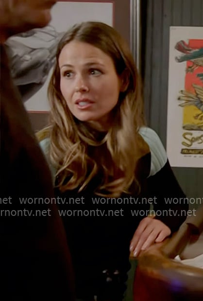 Novak's colorblock sweater on Chicago Fire