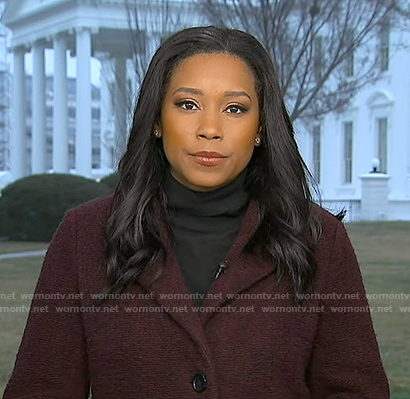 Rachel's burgundy coat on Good Morning America