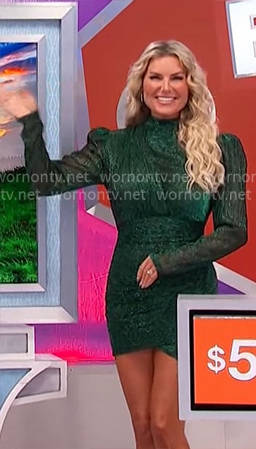 Rachel's sparkly green mini dress on The Price is Right
