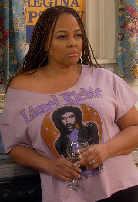 Regina's Lionel Richie's graphic tee on The Upshaws
