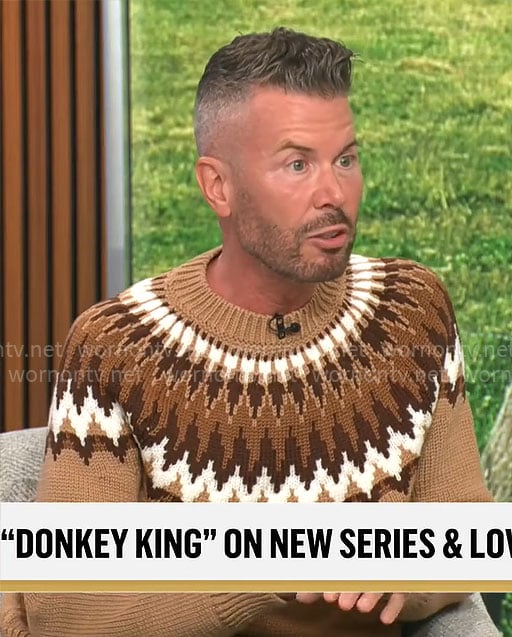Ron King's brown chevron sweater on CBS Mornings