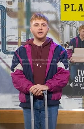 Sam Tutty's purple windbreaker jacket on Good Morning America
