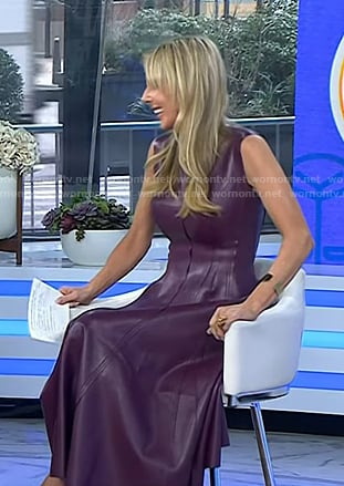 Sarah Eggenberger's purple sleeveless leather dress on Today