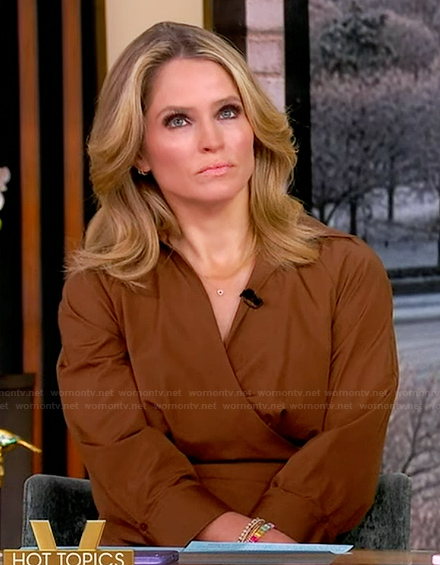 Sara's brown wrap dress on The View