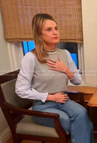 Savannah's grey mixed media sweater on Today