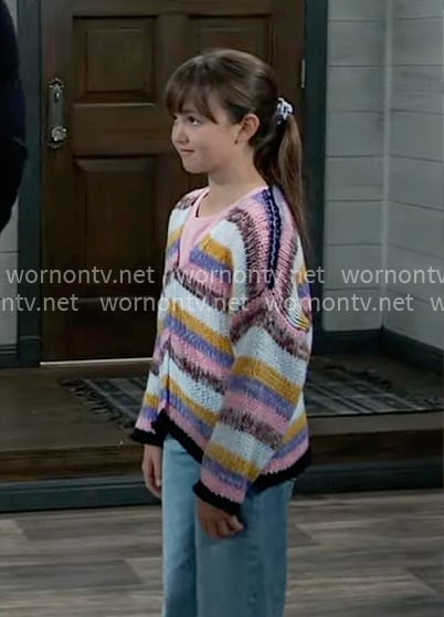 Scout's striped cardigan on General Hospital