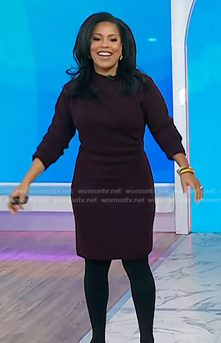 Sheinelle's burgundy sweater dress on Today