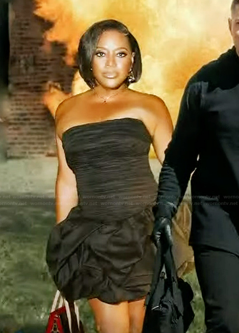 Sherri's black bubble mini dress on Sherri