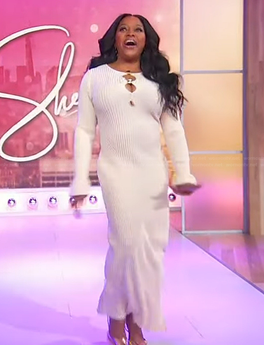 Sherri's ribbed keyhole dress on Sherri