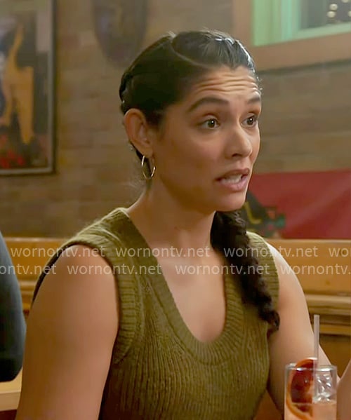 Stella's green knit tank top on Chicago Fire