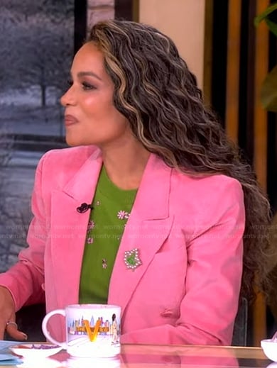 Sunny's pink double breasted blazer on The View