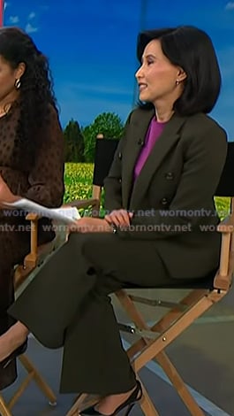 Vicky's green blazer and pants on NBC News Daily