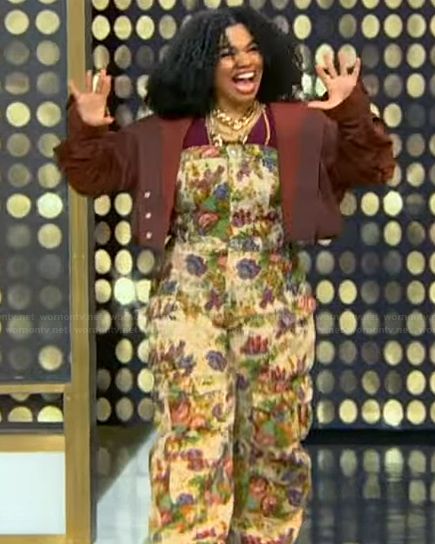 Wé Ani's floral jumpsuit on Tamron Hall Show