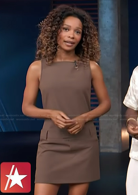 Zuri's brown mini dress on Access Hollywood