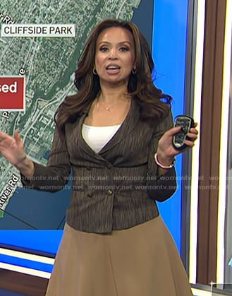 Adelle's brown stripe blazer on Today