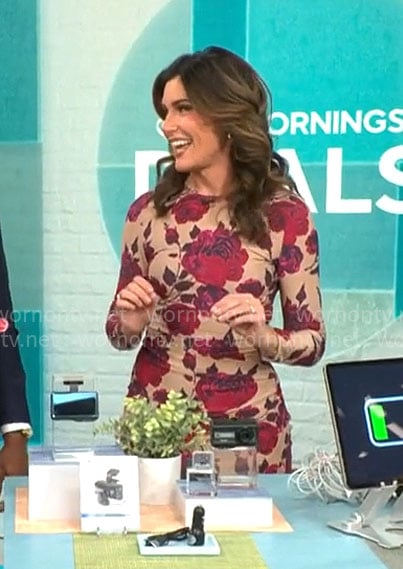 Adriane Kiss's rose print dress on CBS Mornings