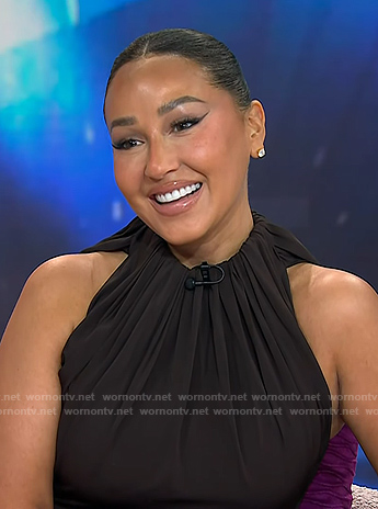 Adrienne's brown gathered dress on Today