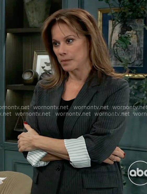 Alexis's pinstripe blazer on General Hospital