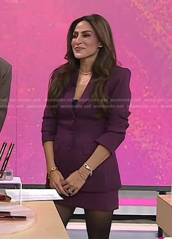 Ami Desai's purple blazer and mini skirt on Today