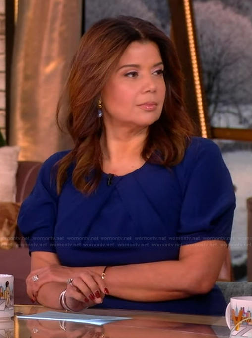Ana's blue short sleeve dress on The View
