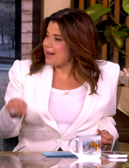 Ana's white tweed blazer on The View