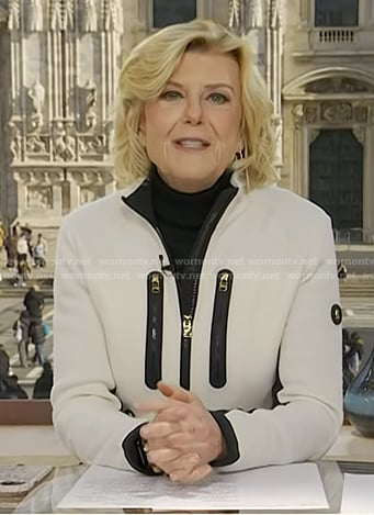 Anne's white zip front jacket on Today