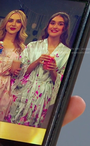 Ari's floral lace trim robe on Days of our Lives