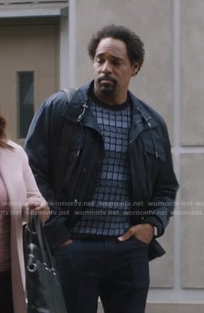 Ben's blue check knit sweater on Greys Anatomy