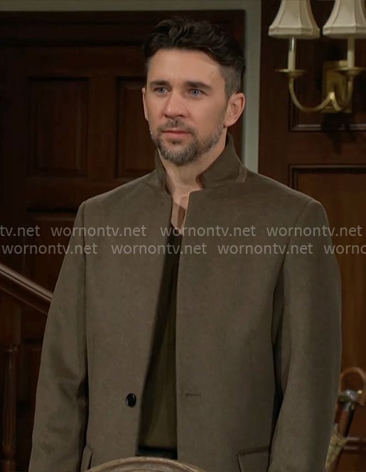 Cane's taupe coat on The Young and the Restless