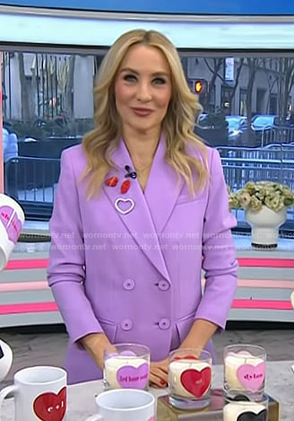 Chassie's lilac double breasted blazer and pants on Today
