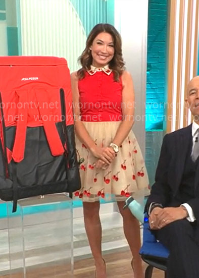 Courtney Cason's red cherry dress on CBS Mornings